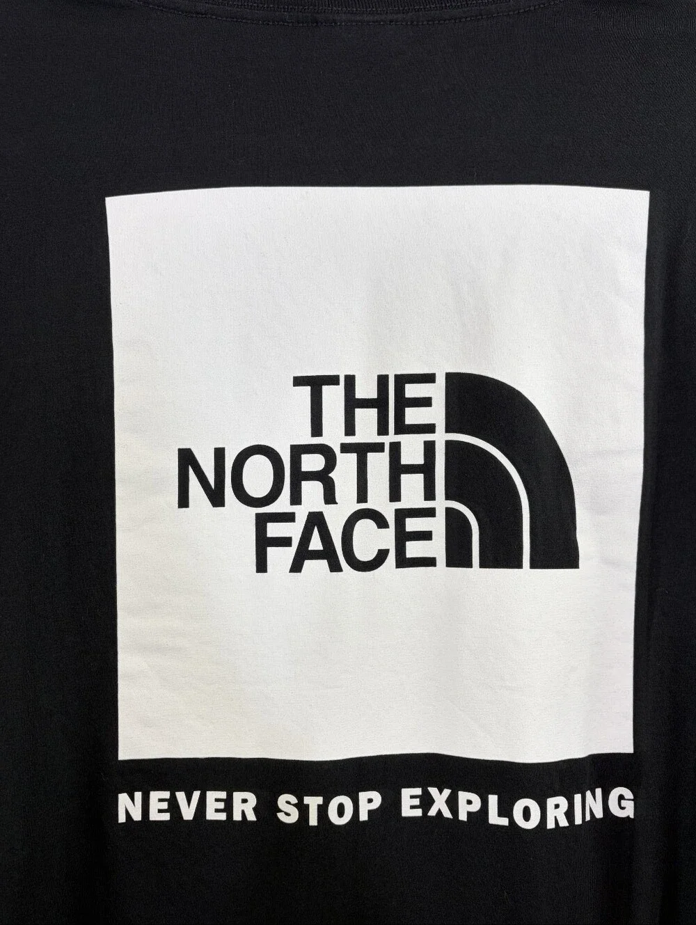 The North Face Logo Long Sleeve Black Tshirt Xl